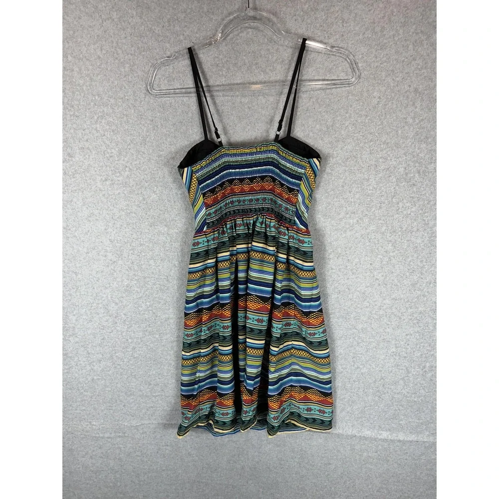 Xhilaration Dress Womens Small Striped Spaghetti Strap Boho Adjustable Sundress